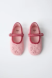 CROCHET EFFECT BALLET FLATS