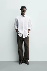 REGULAR FIT COTTON-LINEN SHIRT