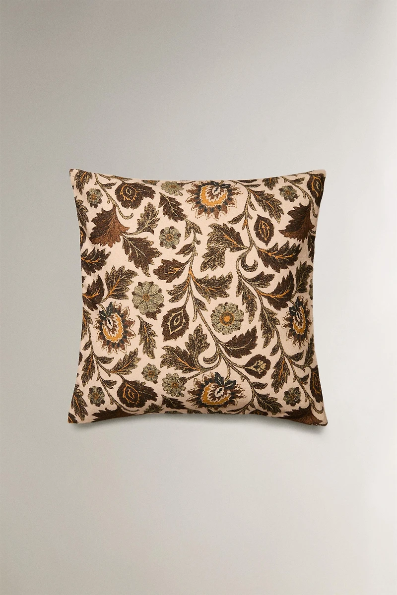 FLORAL PRINT THROW PILLOW COVER