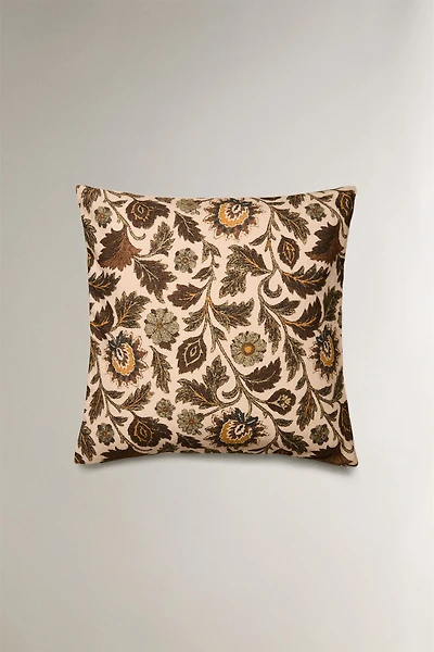 FLORAL PRINT THROW PILLOW COVER