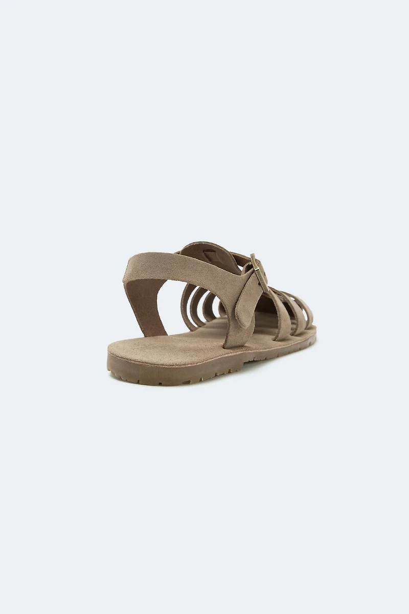 SANDALES STYLE PLAGE EN CUIR