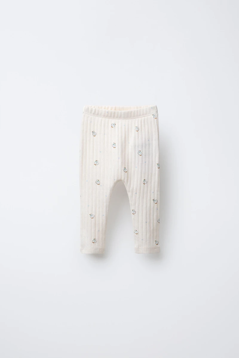 GOOSE PRINT CARDIGAN, BODYSUIT AND LEGGING SET