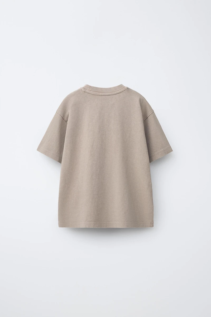 PLAIN GARMENT DYED T-SHIRT AND SHORTS SET
