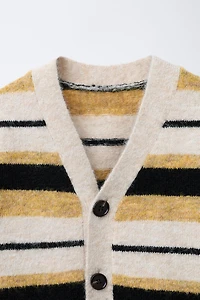 STRIPED KNIT CARDIGAN
