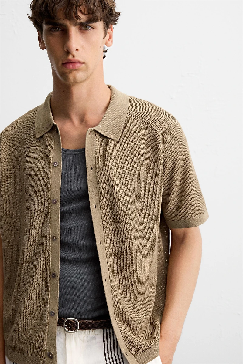 RELAXED FIT KNIT SHIRT