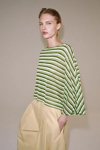 RUSTIC STRIPED CAPE T-SHIRT