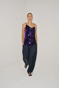 ZW COLLECTION SEQUIN DRAPED TOP