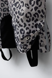 WATER RESISTANT AND WINDPROOF ANIMAL PRINT LONG JUMPSUIT
