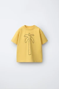 EMBROIDERED PALM TREE T-SHIRT