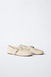 RAFFIA EFFECT BALLET FLATS