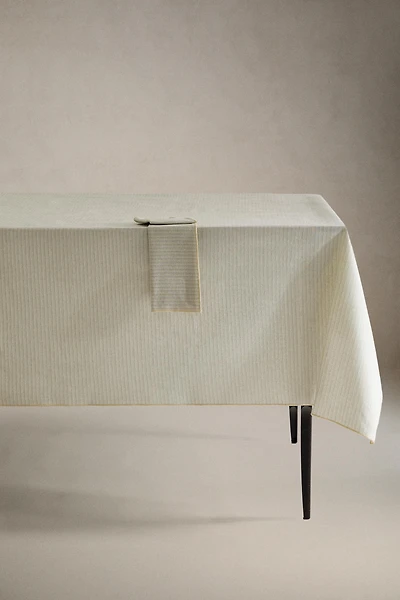 STRIPED OVERLOCK TABLECLOTH
