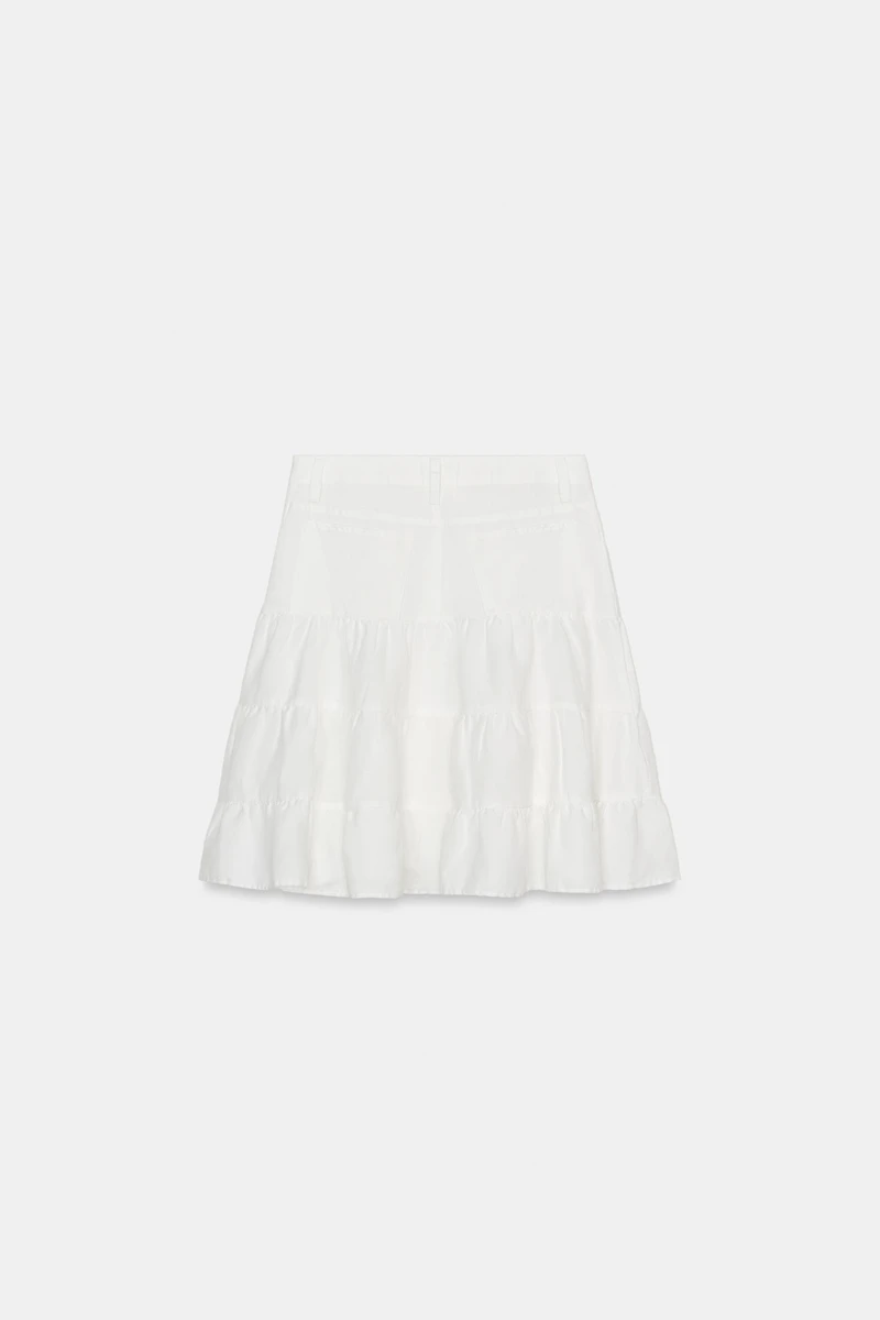 RUFFLED LINEN SKIRT