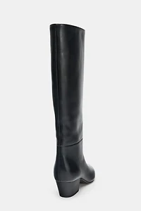 HEELED LEATHER BOOTS