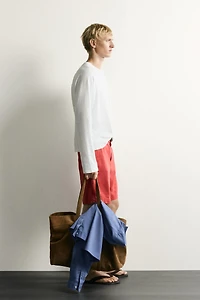 T-SHIRT COLOR BLOCK EN COTON ET LIN