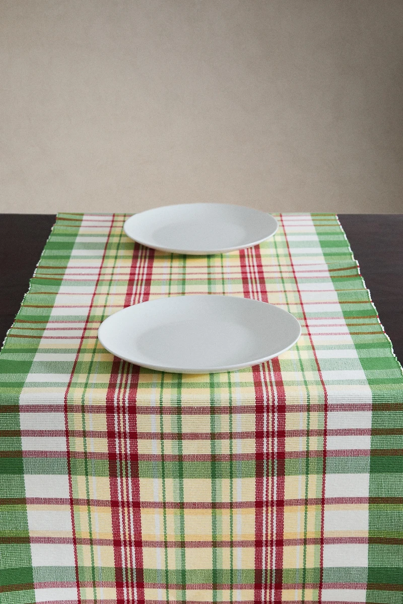 MULTICOLOR CHECKED TABLE RUNNER
