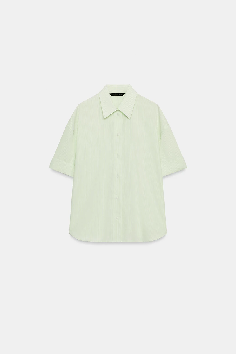 OVERSIZED STRIPED POPLIN SHIRT