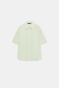 OVERSIZED STRIPED POPLIN SHIRT