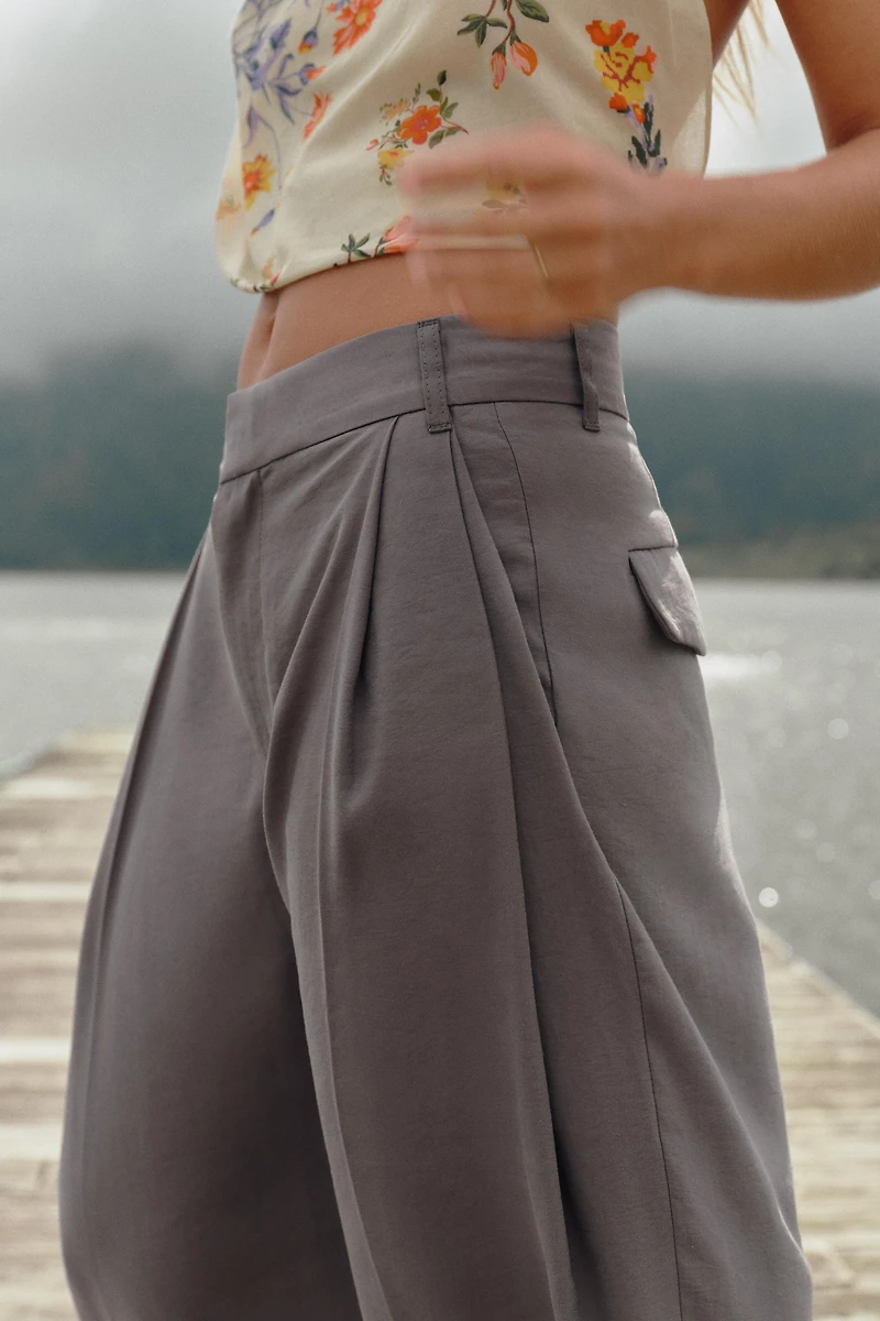 PANTALON DOUBLE PLI PATTES DE BOUTONNAGE