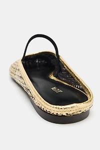 BRAIDED METALLIC SLINGBACK BALLET FLATS