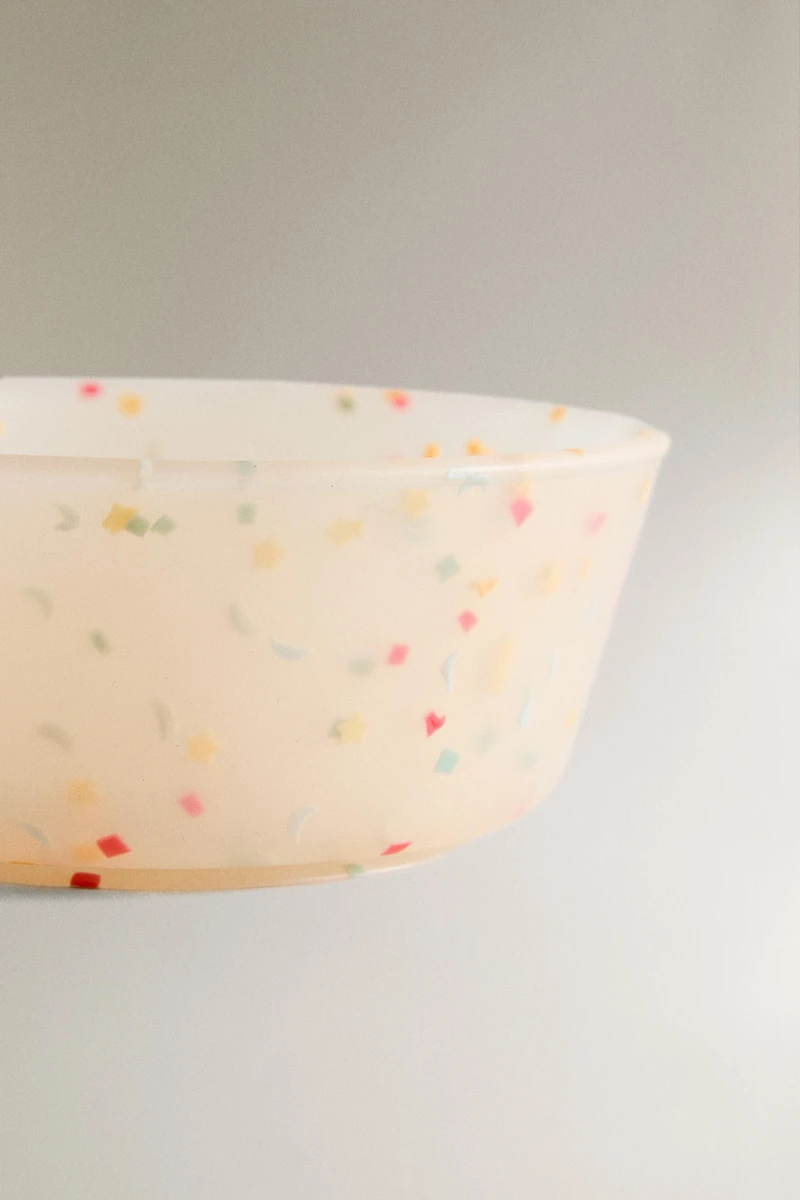 CHILDREN'S CONFETTI SILICONE BOWL