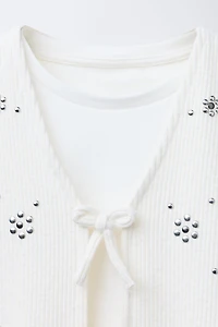 COMBINATION STUDDED VEST T-SHIRT