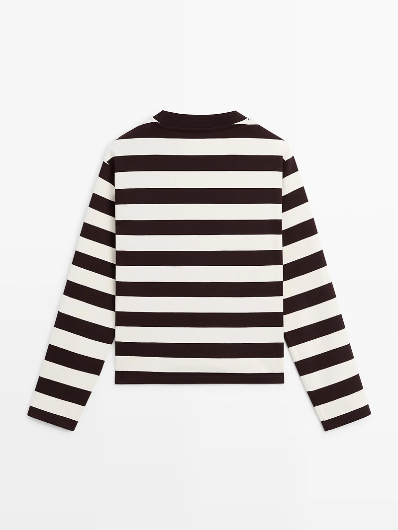 Striped long sleeve cotton T-shirt