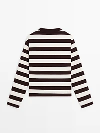 Striped long sleeve cotton T-shirt