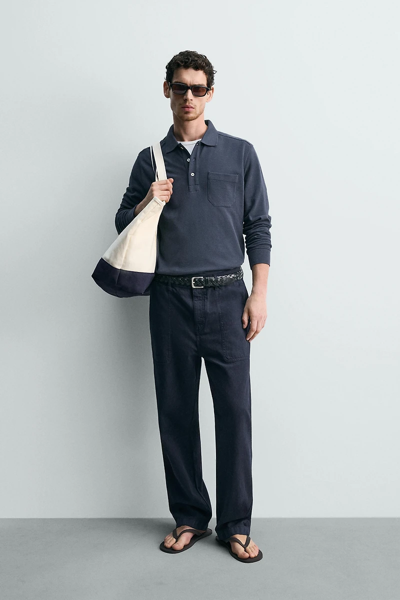 WASHED STRAIGHT FIT PANTS