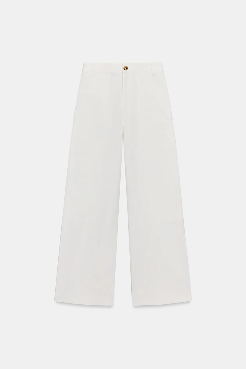 ZW COLLECTION COTTON WIDE LEG PANTS