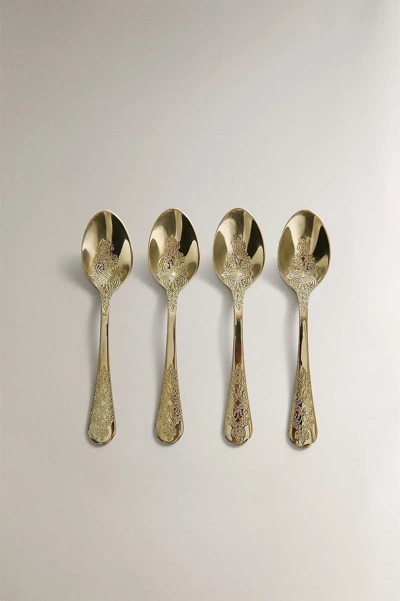 LOT CUILLÈRES À DESSERT GRAVÉES (LOT DE 4)