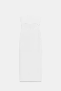 STRETCH KNIT CUT-OUT MIDI DRESS