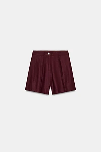 LINEN PLEATED SHORTS