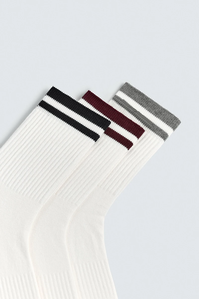 CHAUSSETTES À BANDES LOT DE 3