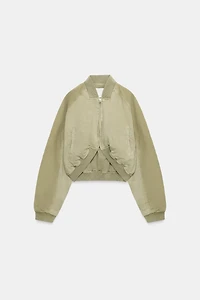 WASHED EFFECT BOMBER JACKET