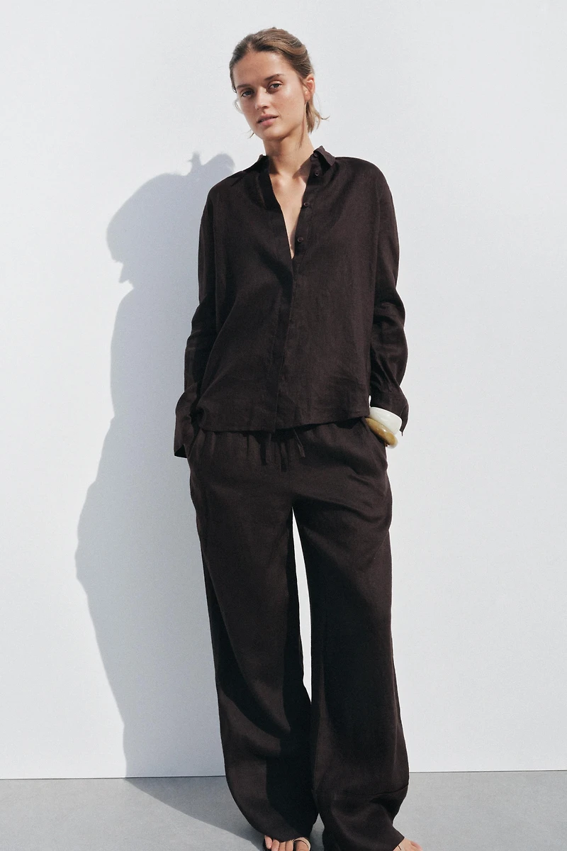 100% LINEN PALAZZO PANTS ZW COLLECTION