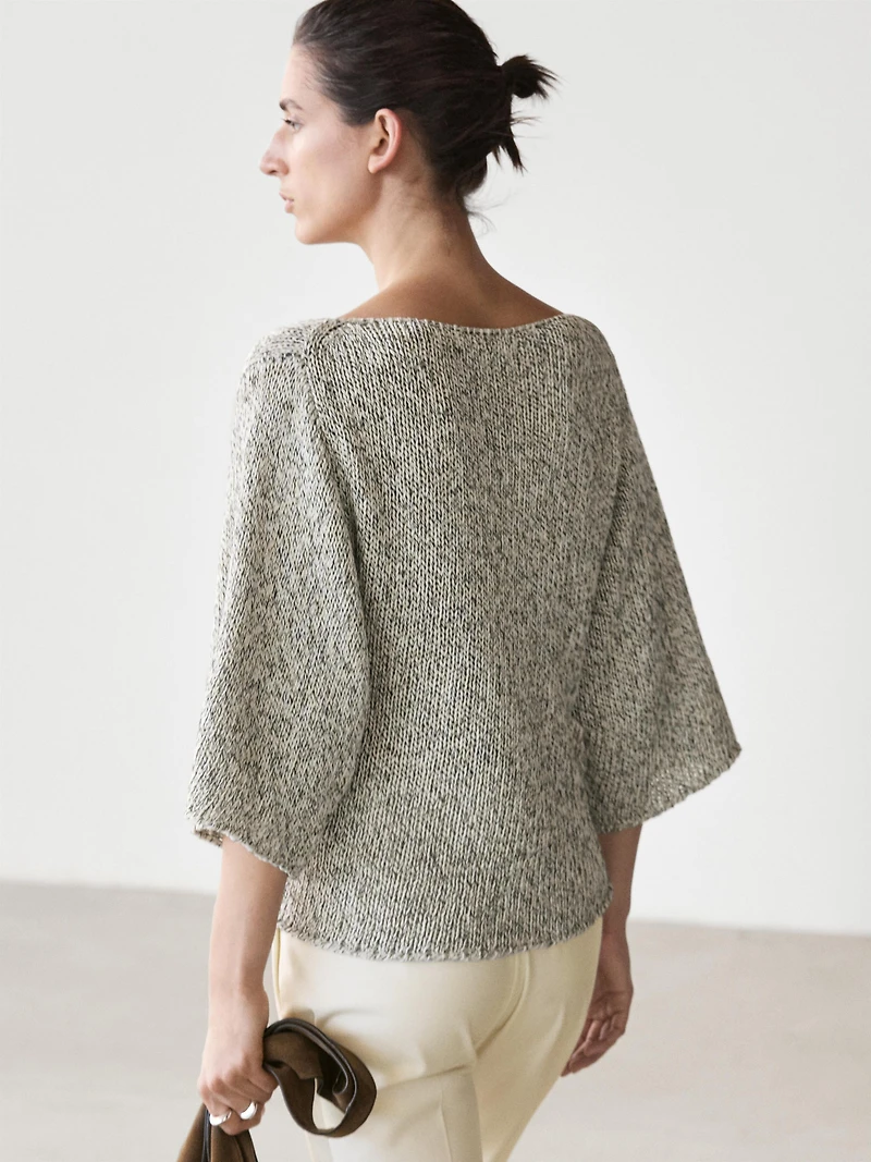 100% cotton knit cape sweater