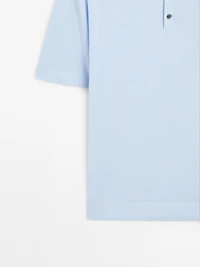 Short sleeve knit polo shirt