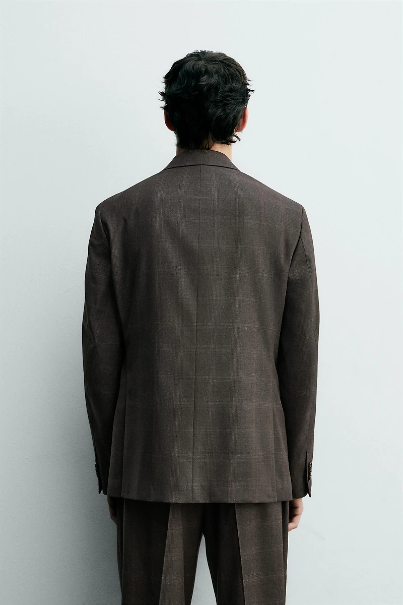 PLAID SUIT BLAZER
