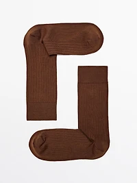 Ribbed cotton blend socks