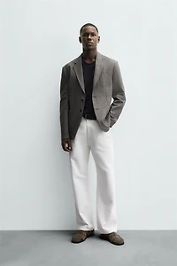HERRINGBONE TEXTURED BLAZER