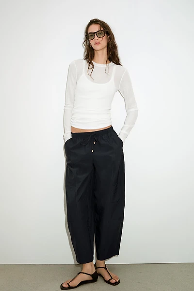 BARREL PANTS WITH ELASTIC WAIST
