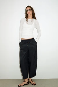 PANTALON BARREL À TAILLE ÉLASTIQUE