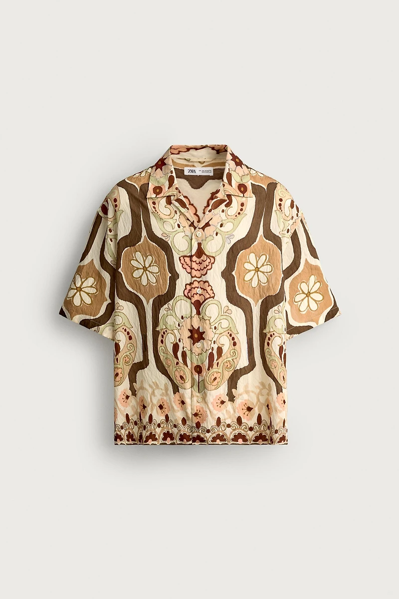 ABSTRACT PRINT FLOWY SHIRT