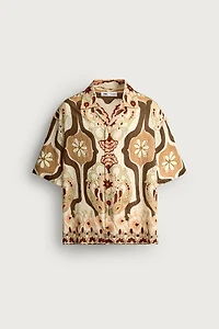 ABSTRACT PRINT FLOWY SHIRT