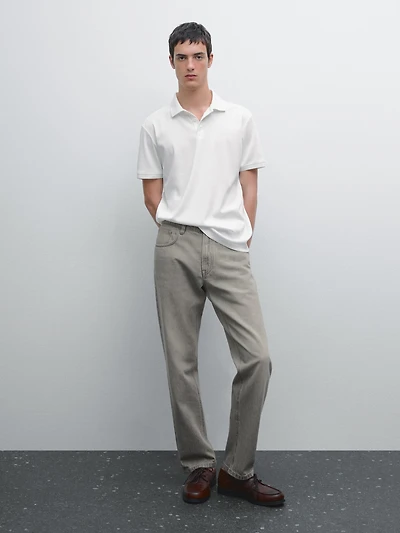 Polo manches courtes détail col