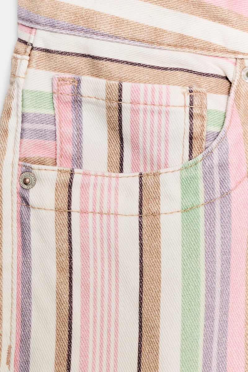 TRF LOW RISE STRIPED WIDE LEG JEANS