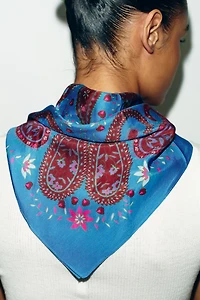 PAISLEY PRINT SILK SCARF