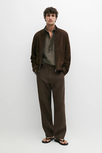 Suede leather jacket