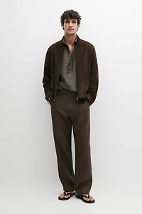Suede leather jacket