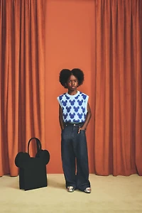 MICKEY SILHOUETTE PATCH WIDE-LEG JEANS HARRY LAMBERT FOR ZARA X DISNEY